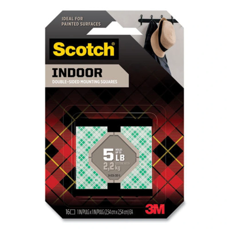 Scotch Precut Foam Mounting 1 Squares, Double-sided, Permanent 16-pack